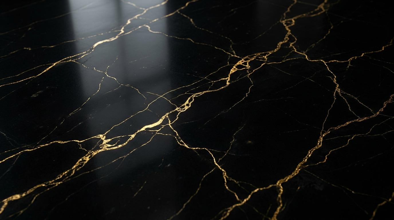 Marbre noir veiné d'or — solidité et matériaux nobles